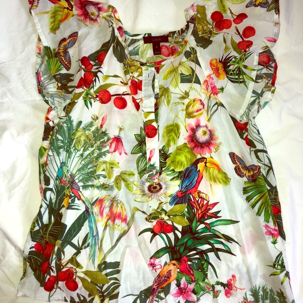 J Crew Tropical Blouse Sz 6